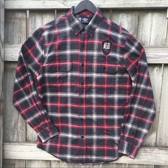 Harley Davidson Men’s Plaid Button Down Shirt Sz M - Picture 1 of 4